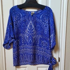 Blue Paisley Women's Top